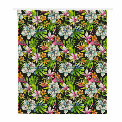 Hawaiian Aloha Tropical Pattern Print Polyester Shower Curtain