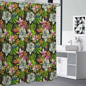 Hawaiian Aloha Tropical Pattern Print Premium Shower Curtain