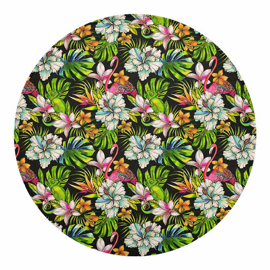 Hawaiian Aloha Tropical Pattern Print Round Blanket