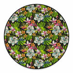 Hawaiian Aloha Tropical Pattern Print Round Floor Mat