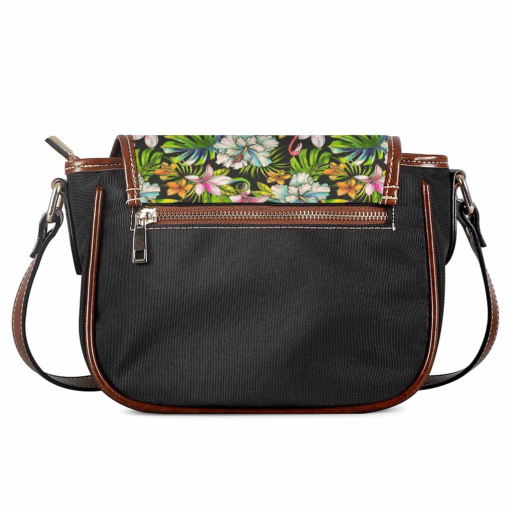 Hawaiian Aloha Tropical Pattern Print Saddle Bag