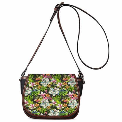 Hawaiian Aloha Tropical Pattern Print Saddle Bag