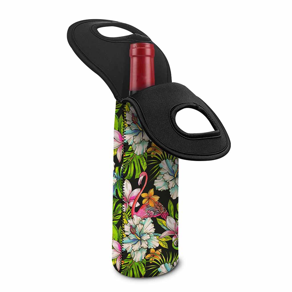 Hawaiian Aloha Tropical Pattern Print Single Neoprene Wine Tote