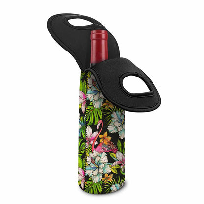 Hawaiian Aloha Tropical Pattern Print Single Neoprene Wine Tote