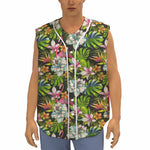 Hawaiian Aloha Tropical Pattern Print Sleeveless Baseball Jersey