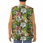 Hawaiian Aloha Tropical Pattern Print Sleeveless Baseball Jersey
