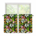 Hawaiian Aloha Tropical Pattern Print Tier Curtains