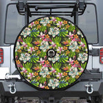 Hawaiian Aloha Tropical Pattern Print Tire Cover With Camera Hole