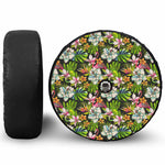 Hawaiian Aloha Tropical Pattern Print Tire Cover With Camera Hole