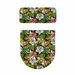 Hawaiian Aloha Tropical Pattern Print Toilet Lid And Tank Cover Set