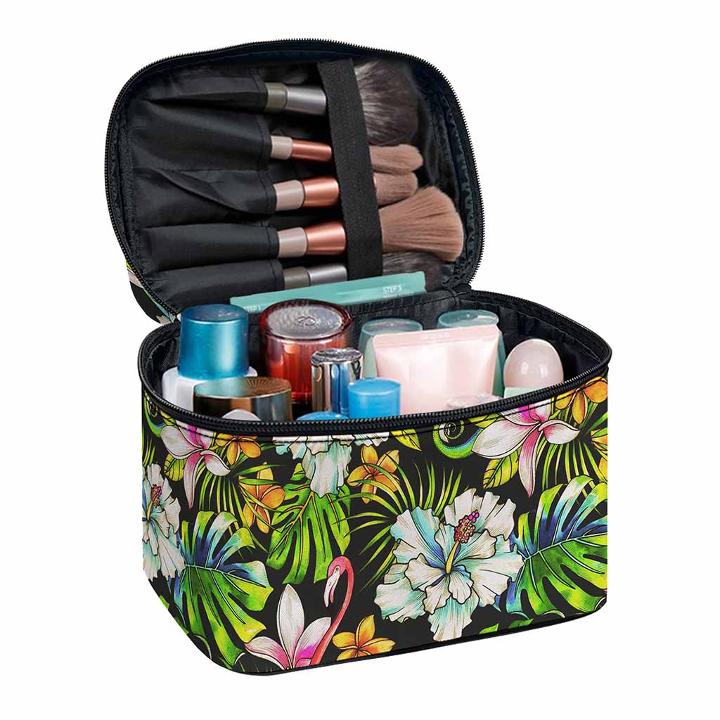Hawaiian Aloha Tropical Pattern Print Travel Makeup Bag