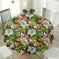 Hawaiian Aloha Tropical Pattern Print Waterproof Round Tablecloth