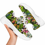 Hawaiian Aloha Tropical Pattern Print White Chunky Shoes
