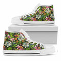 Hawaiian Aloha Tropical Pattern Print White High Top Sneakers