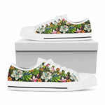 Hawaiian Aloha Tropical Pattern Print White Low Top Sneakers