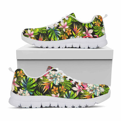 Hawaiian Aloha Tropical Pattern Print White Running Shoes