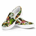 Hawaiian Aloha Tropical Pattern Print White Slip On Sneakers