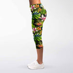 Hawaiian Aloha Tropical Pattern Print Women's Capri Leggings