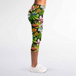 Hawaiian Aloha Tropical Pattern Print Women's Capri Leggings