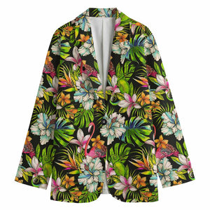 Hawaiian Aloha Tropical Pattern Print Women's Cotton Blazer