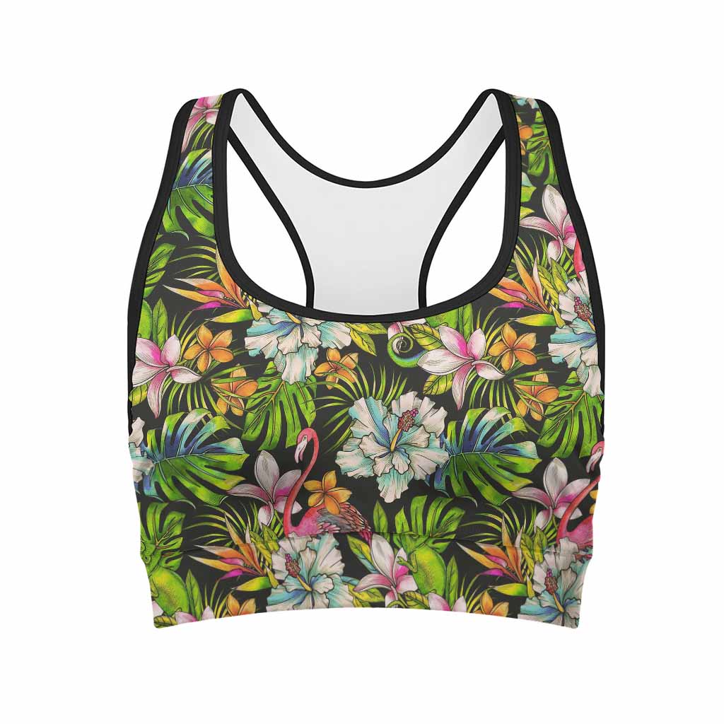 Hawaiian Aloha Tropical Pattern Print Women's Sports Bra
