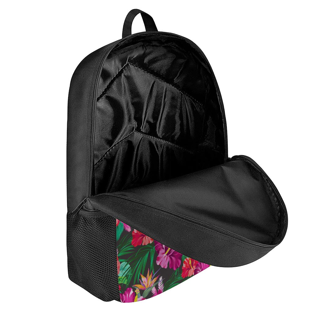 Hawaiian Floral Flowers Pattern Print 17 Inch Backpack