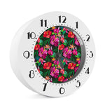 Hawaiian Floral Flowers Pattern Print Alarm Clock