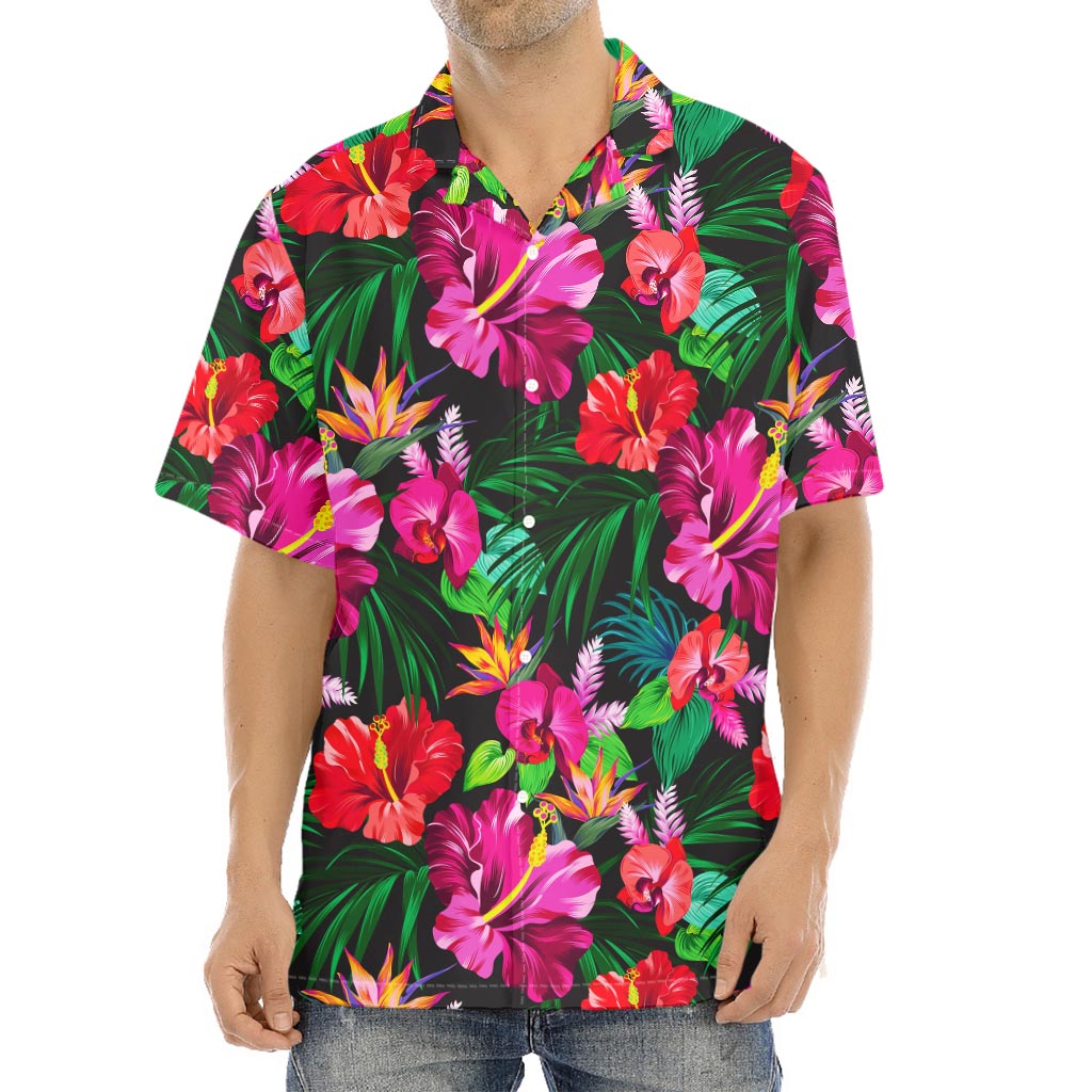 Hawaiian Floral Flowers Pattern Print Aloha Shirt