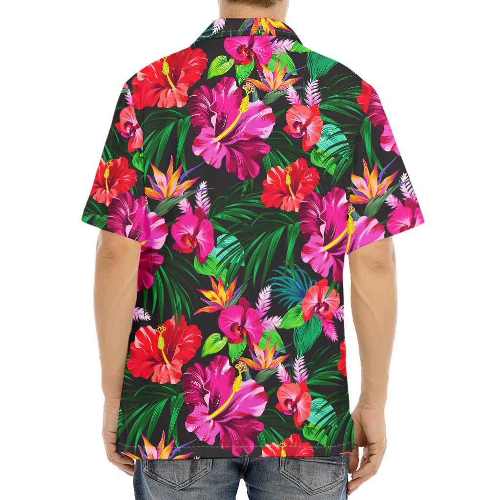 Hawaiian Floral Flowers Pattern Print Aloha Shirt