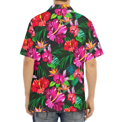 Hawaiian Floral Flowers Pattern Print Aloha Shirt
