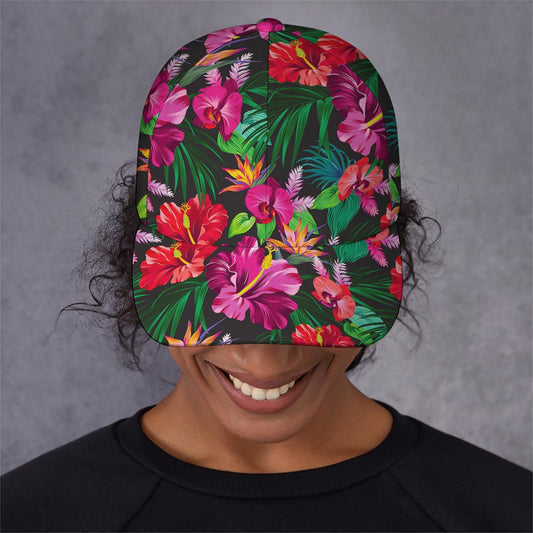 Hawaiian Floral Flowers Pattern Print Baseball Cap