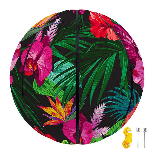 Hawaiian Floral Flowers Pattern Print Basketball