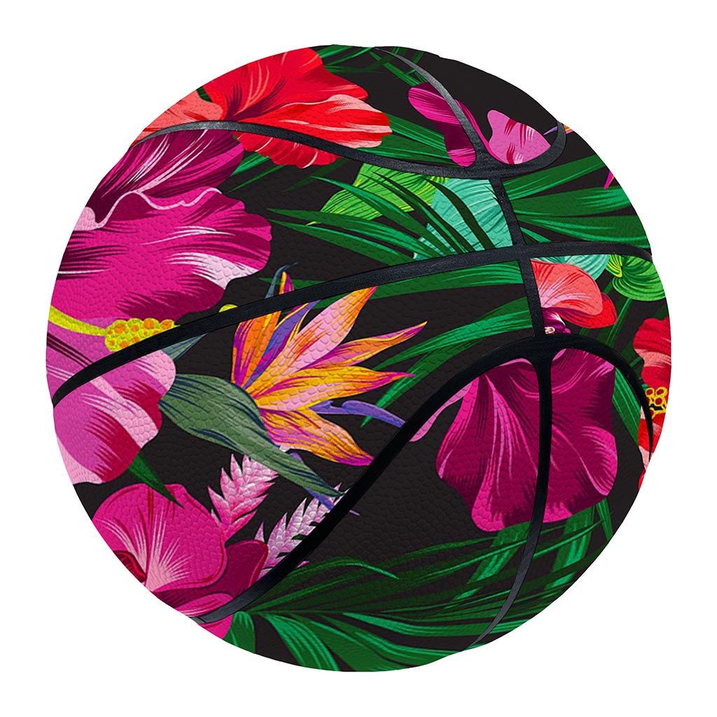 Hawaiian Floral Flowers Pattern Print Basketball