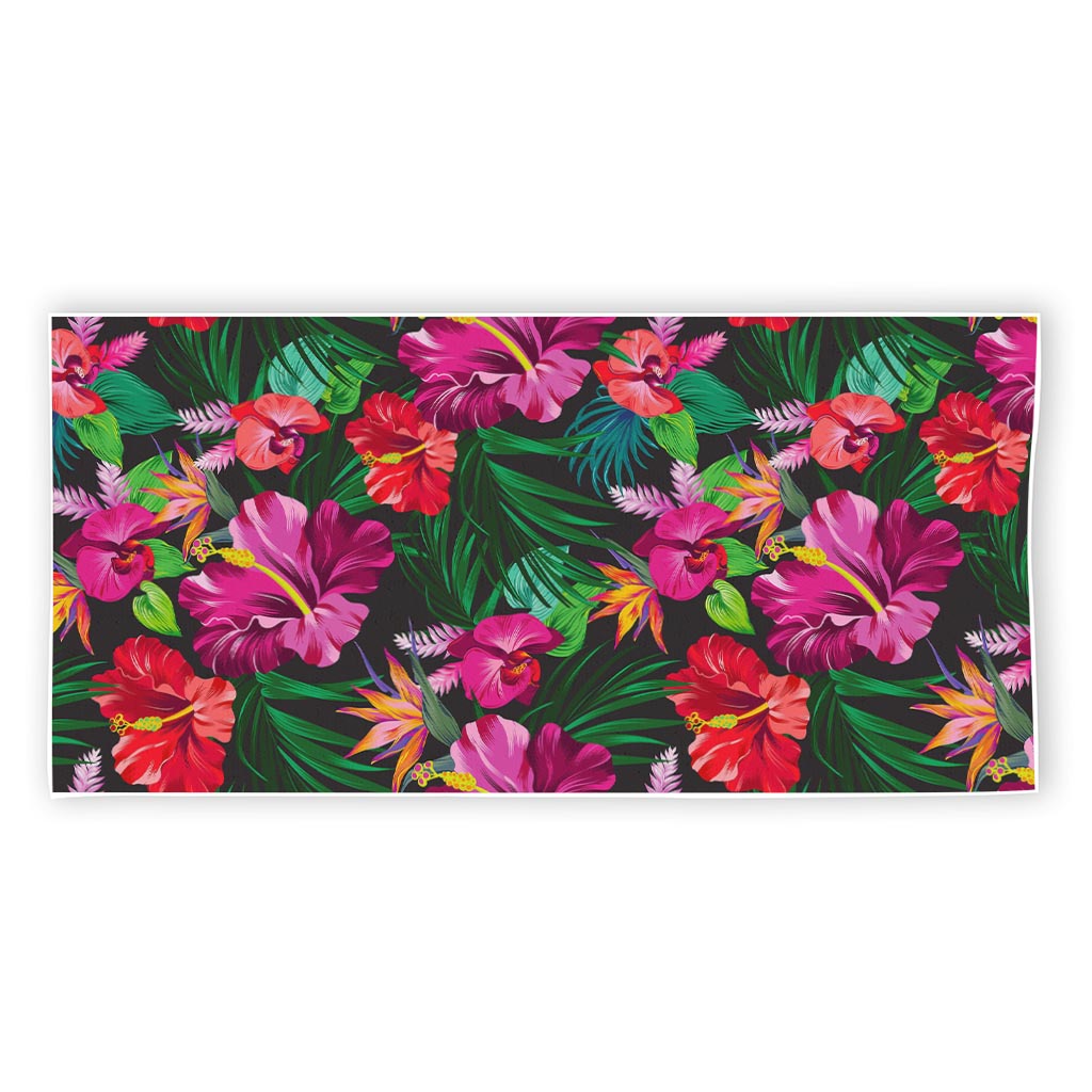 Hawaiian Floral Flowers Pattern Print Beach Towel