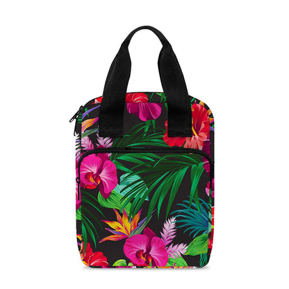 Hawaiian Floral Flowers Pattern Print Bible Tote Bag