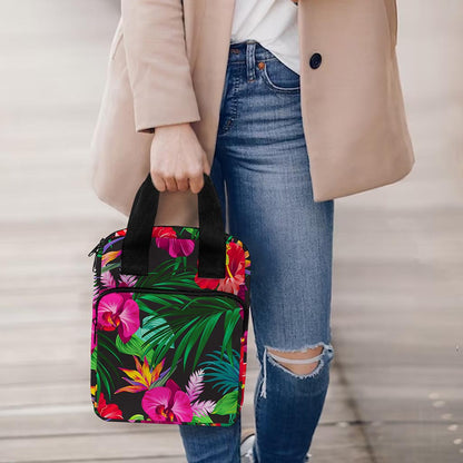 Hawaiian Floral Flowers Pattern Print Bible Tote Bag