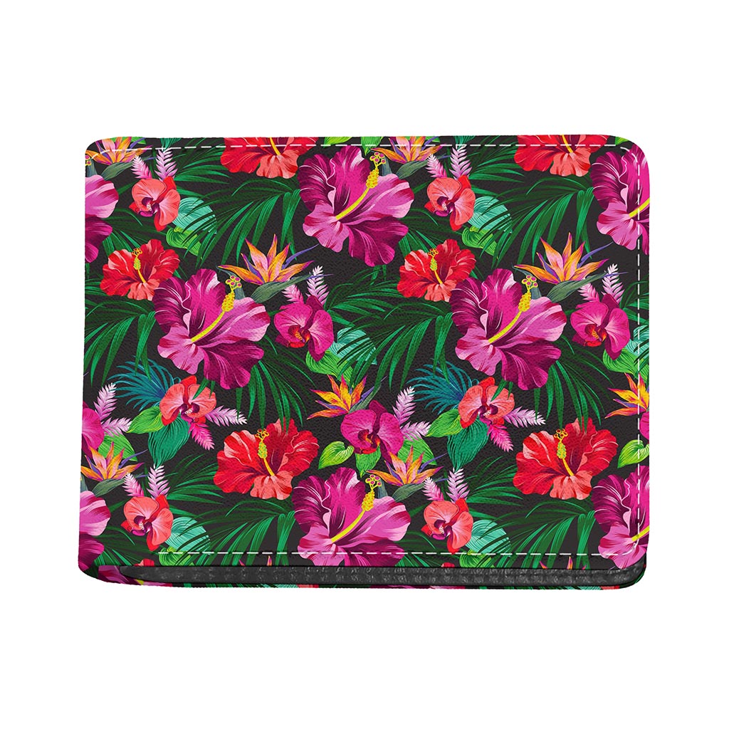 Hawaiian Floral Flowers Pattern Print Bifold Wallet