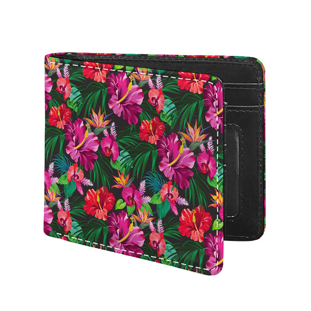 Hawaiian Floral Flowers Pattern Print Bifold Wallet