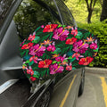 Hawaiian Floral Flowers Pattern Print Car Side Mirror Covers