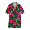 Hawaiian Floral Flowers Pattern Print Cotton Hawaiian Shirt
