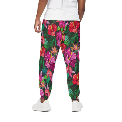 Hawaiian Floral Flowers Pattern Print Cotton Pants