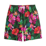 Hawaiian Floral Flowers Pattern Print Cotton Shorts