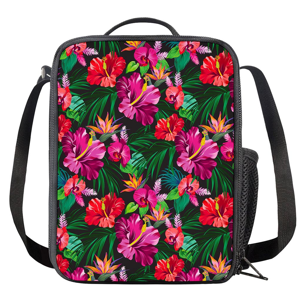 Hawaiian Floral Flowers Pattern Print Crossbody Lunch Bag