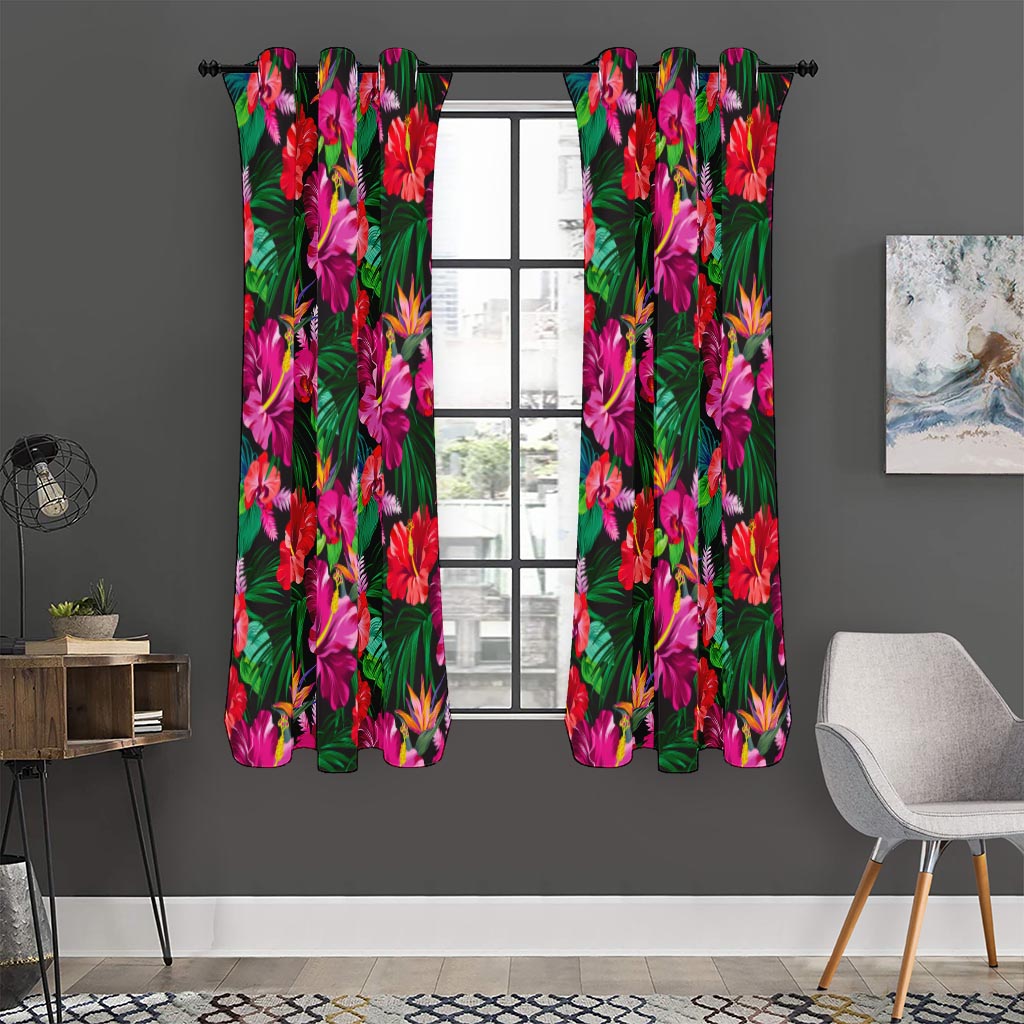 Hawaiian Floral Flowers Pattern Print Curtain