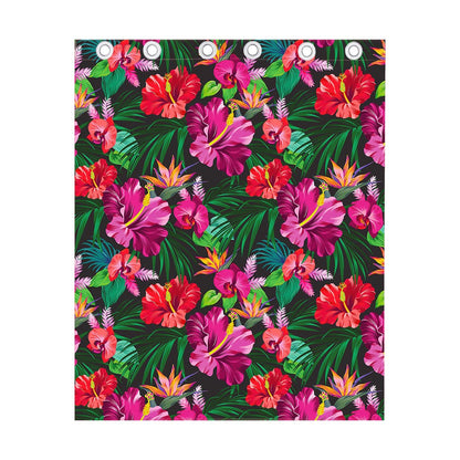 Hawaiian Floral Flowers Pattern Print Curtain