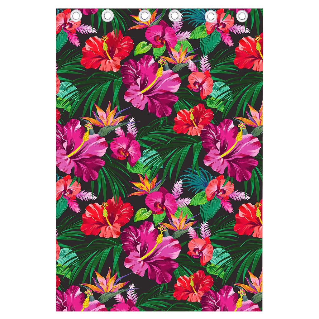 Hawaiian Floral Flowers Pattern Print Curtain