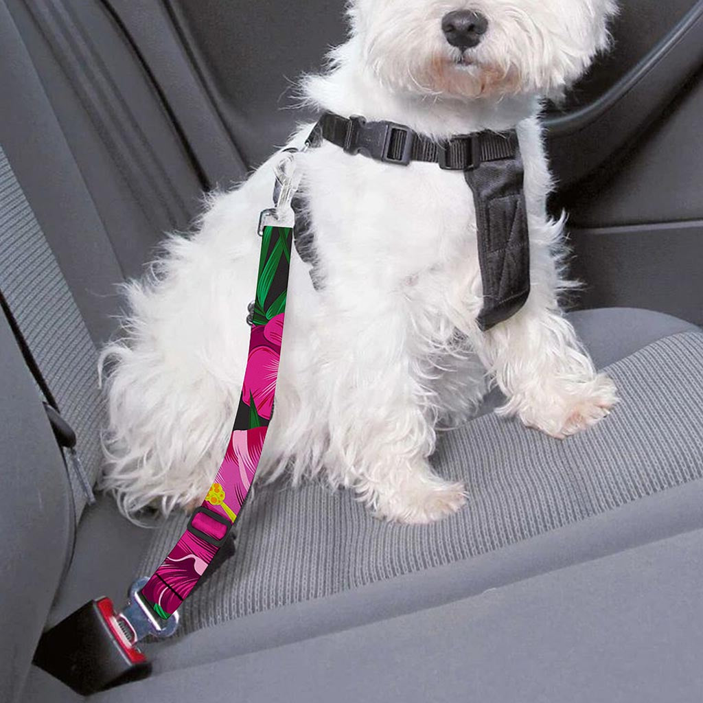 Hawaiian Floral Flowers Pattern Print Dog Seat Belt
