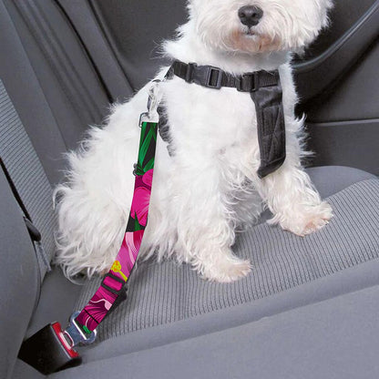 Hawaiian Floral Flowers Pattern Print Dog Seat Belt