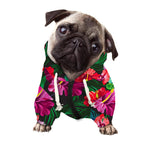 Hawaiian Floral Flowers Pattern Print Dog Zip Up Hoodie
