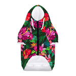 Hawaiian Floral Flowers Pattern Print Dog Zip Up Hoodie